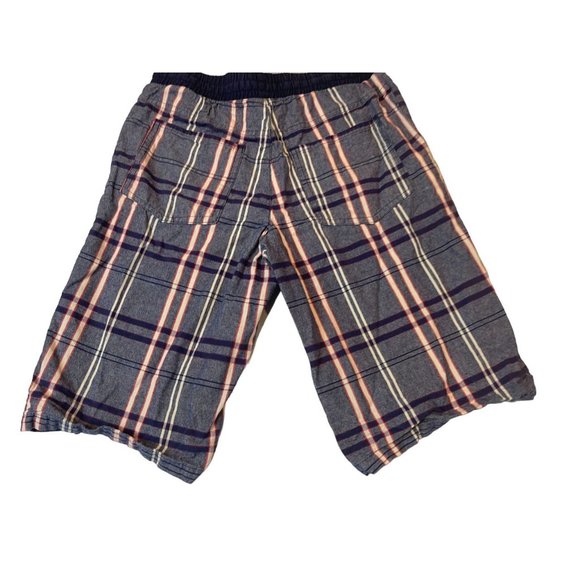 American Hawk Mens Plaid Bermuda Shorts 100% Cotton Drawstring Waist Gray 10/12 - Picture 2 of 9